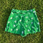 Ann Taylor Shorts 8P Linen Paperbag Embroidered Leaves Belt Pleated Green Pocket Photo 5
