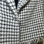 Lili Sidonio Houndstooth Blazer Fringe Trim Women's Jacket preppy care academia Black Size L Photo 2