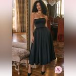 House Of CB  Contessa Black Strapless Satin Corset Midi Dress‎ NWOT size L Photo 0