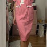 Vintage color block 2 piece shift dress pink and white set Photo 0
