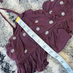Free People  Embellished Purple Ruffle Tank Crop Top Medium Photo 5