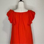Old Navy  Linen Blend Ruffled V-Neck No-Peek Button-Front Blouse Top Photo 6