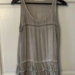 Entro Gray Ruffled Sleeveless Tank Top Photo 0