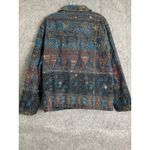 Chico's Denim Jacket Size 3 XL Multicolor Tapestry Print Button Front Beaded Photo 1