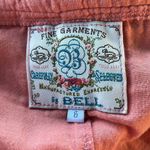 Peach gauze style button down tie waist ruffle bell sleeve mini dress By Bell Size 6 Photo 2