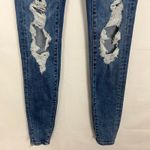 American Eagle  High Rise Jegging X-Long Sz 4 Distressed Whiskered Medium Wash Photo 3