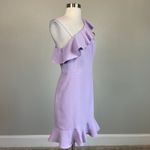Aidan Mattox One Shoulder Mini Sheath Cocktail Dress Purple Size 10 Ruffled Photo 1