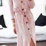 ZARA Striped Tunic Midi Dress Photo 1