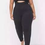Cacique Lane Bryant  Rib Keyhole High Leg Thong Bodysuit BLACK Plus Size 26/28 Photo 2