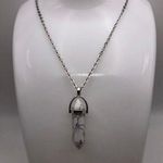 Natural Stone Pendant Necklace White Photo 1
