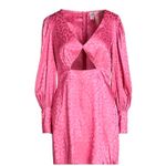 Something New X Flamefaire satin cut out mini dress in pink leopard print Sz XS Photo 2