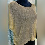 Gold Sweater Size Small Open Knit Short Sleeved Downtown Coalition Trendy Rare Photo 2