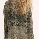 Free People Lori Bomber Jacket Black/Green Viscose Wool Trim Snaps NWOT Sz S Photo 2