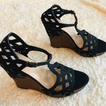 Dollhouse Keefe Black Lattice Wedge Ankle Strap Sandals Size 8 Photo 2