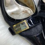 Dolce & Gabbana black calf hair patent leather slingback pumps pointed size 38 Photo 5