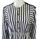NEW Argent Black White Striped Button Long Sleeve Midi Maxi A Photo 2
