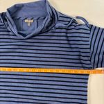 Talbots T Blue Black Striped Tunic Pullover Sweater Cowl Neck Relaxed Size M Photo 4