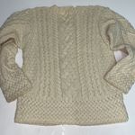 Carraigdonn Made in Ireland cable Knit 100% wool cardigan Fisherman Core sweater Photo 5