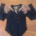 Free People black gauze thermal long sleeve top size XS Photo 2