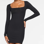 SKIMS  Body Long Sleeve Slip Dress in Black Photo 0