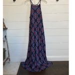 French Grey Nichelle Knit Medallion Print Halter Maxi Blue/Red dress Photo 11