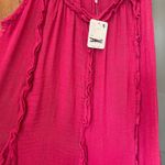 Free People NWT McKinley Maxi Dress Cha Cha Cherry Raspberry Gauze Sleeveless XS Photo 2