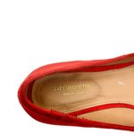 Liz Claiborne 8 Vibrant Red Faux Suede Ballet Flats Bow Detail Square Toe Design Photo 7
