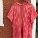Women’s Y2K Sheer Ruffle Tie Blouse Fairy Peach/Coral Unsized Extra Large? Pink Size undefined Photo 1