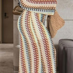Crochet Maxi Dress with Long Sleeves Sizr XL Bell Sleeves New Brown Photo 0