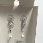 City x City Genuine Crystal Earrings Set Silver Plated Studs & Small Hoop Gift Photo 3