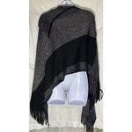 Sapphire Black Metallic Fringe Soft Poncho Cape Sweater – One Size Size 0 Photo 1