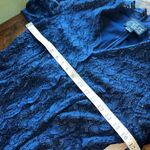 Alex Evenings navy blue glitter lace top vintage • black tie evening dress top Photo 4