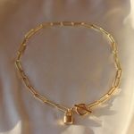 Boutique Mini Lock And Toggle Choker On Paperclip Chain 14 Inches Photo 0