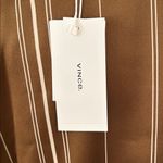 Vince  Striped 100% silk shirt, Brown with  Cream stripes, Size XL, NWT Photo 7