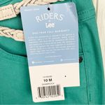 Riders By Lee NEW  Shamrock Green Denim Belted Capris Stretch Pant Womens Size 10 Photo 8
