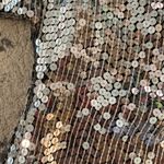 Vintage jean for Joseph Le Bon sequin beaded party top sz Small Silver Photo 3