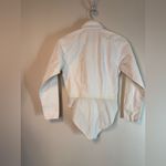 Donna Karan  White Button-Down Collared Bodysuit USA Paper Tag Vintage Sz 4 Photo 7