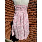 Vineyard Vines pink and white umbrella print strapless dress women's 8 Photo 1