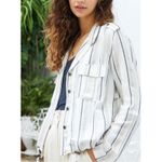 Rails rowen linen jacket in coco stripe lightweight preppy outdoor Sz Medium Photo 4