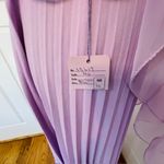 Vintage 1970's NOS Pleated Butterfly Batwing Cape Maxi Dress Lavender Small Purple Photo 3