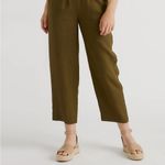 Quince  Olive Green European Linen Women's Pants Medium Photo 2