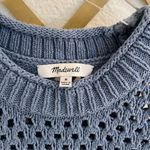 Madewell  Open Stitch Crochet Crop Sweater Vest Blue Medium Photo 2