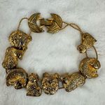 Vintage Sliding Cat Kitten Gold Tone Charm Bracelet Photo 1