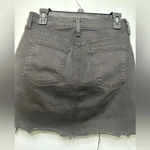 Just Black  Denim Jean Skirt Black Size Medium Cut Off Distressed Mini Photo 5