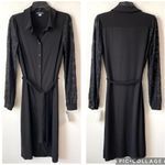 Tommy Hilfiger  Lace Sleeve Jersey Knit Shirt Dress Black 10 Photo 2