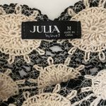 Julia Size M Crocheted Crop Sweater Top Festival Swank Black Size M Photo 3