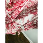 PETERSYN Rustic Red Pink Floral Printed Cotton Puff Sleeves Isodora Dress S Photo 6