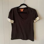 Tory Burch  Black Tee with Sequin Sleeve Size Small Photo 2