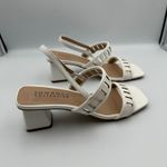 Journee Collection White Square Toe Block Heel Slingback Sandals Women's Size 9 Photo 2