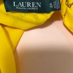 Lauren Ralph Lauren Flutter Capping Sleeve Chain Print Blouse top woman size XL Yellow Photo 4